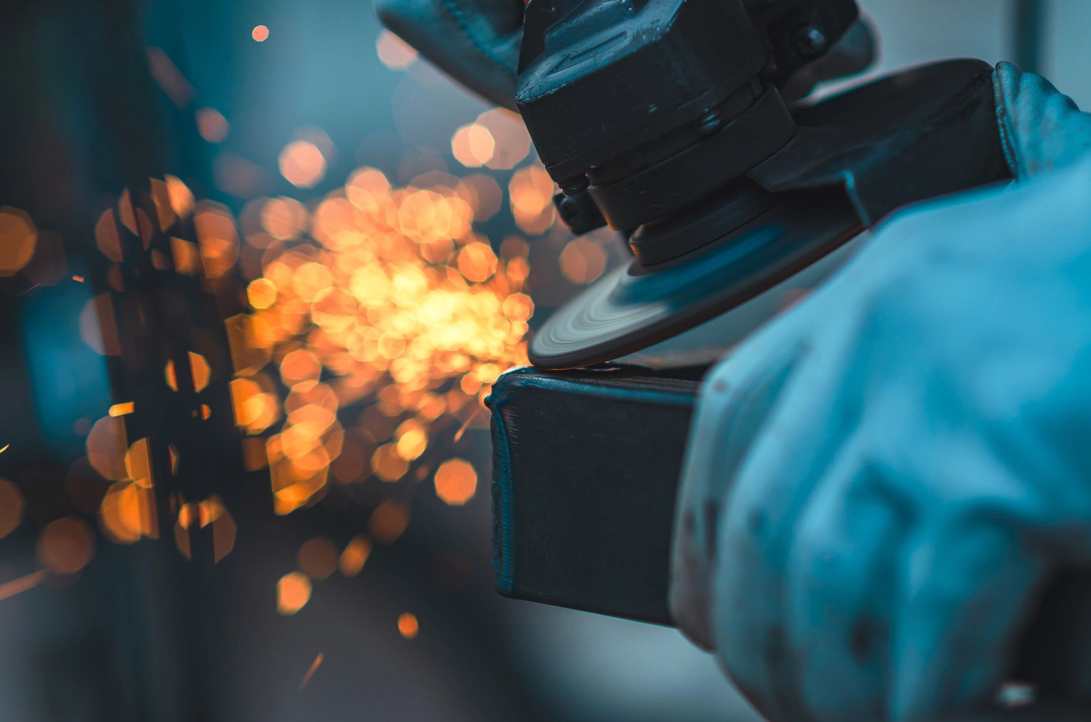 Metal cutting operation with sparks during machining